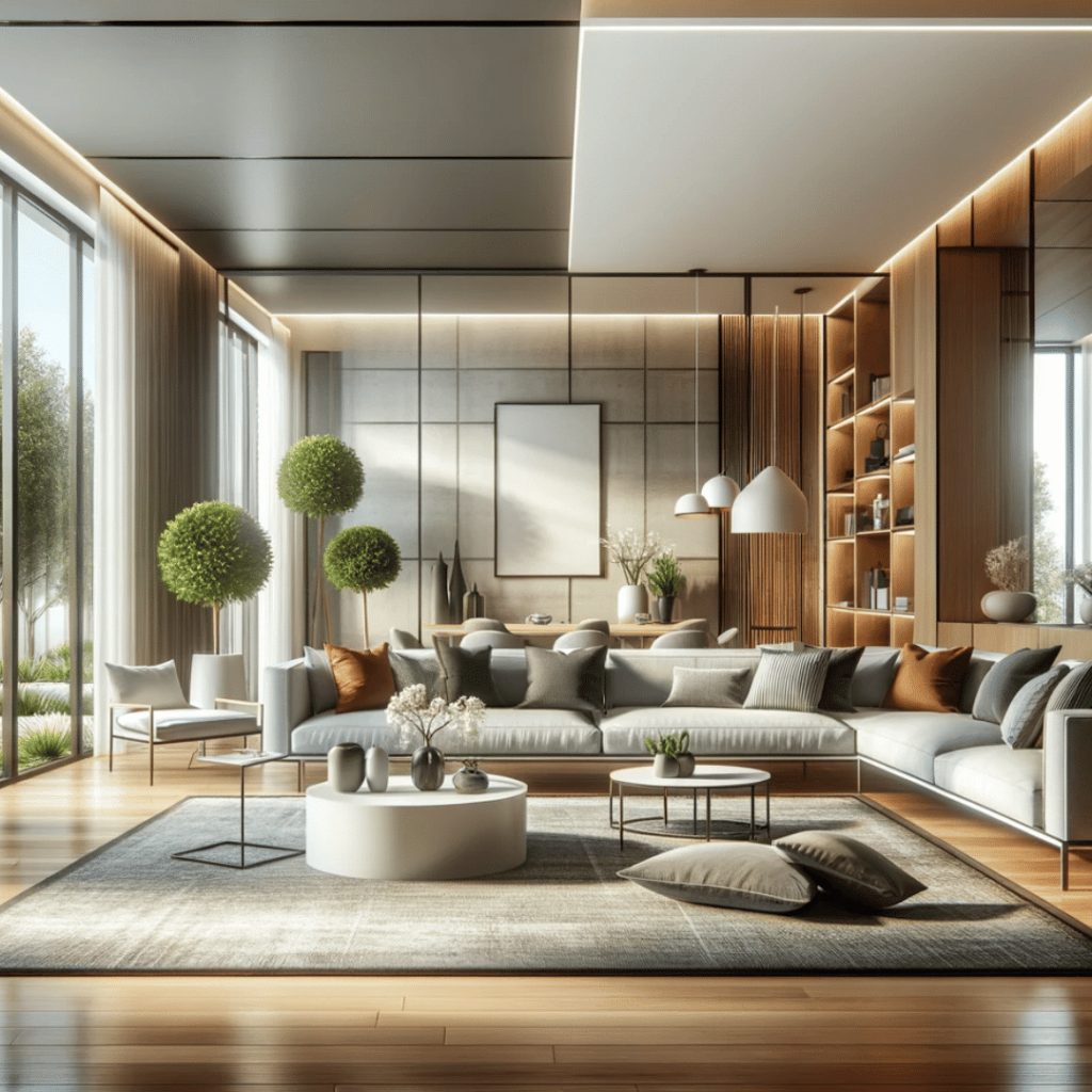 Modern Living Room Upgraded with VA Cash Out Refinance by Wendy Thompson Lending Team.