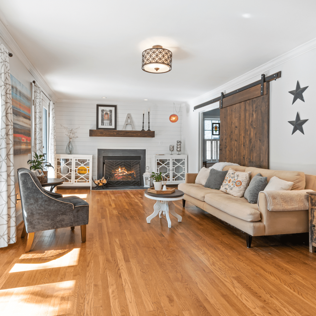 Inviting Family Room After VA IRRRL by Wendy Thompson Lending Team.